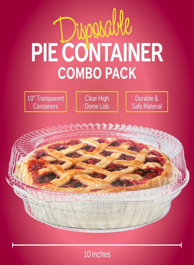 Supellectilem 10" Plastic Disposable Pie Containers with Hinged Locking Lids | 10 Round Pie Keepers/Flan Cake Containers for Transport - Image 5